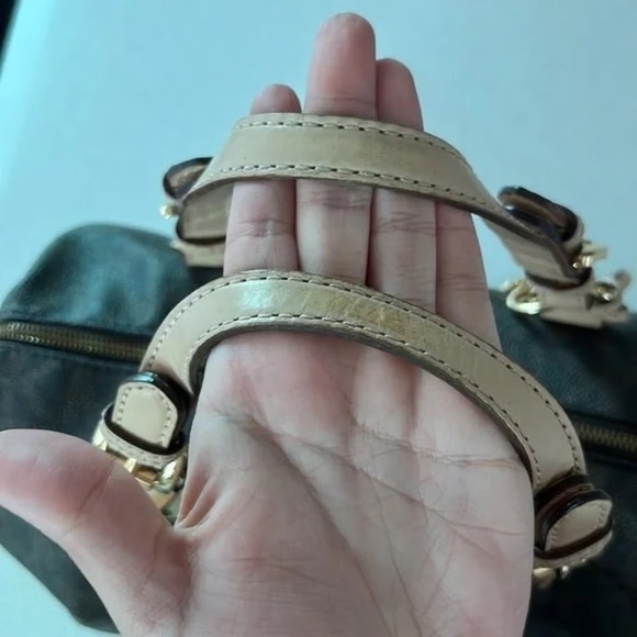 Michael Kors Women Grayson Boston Large Hand Bag Leather Canvas Brown/cr… - Picture 8 of 9